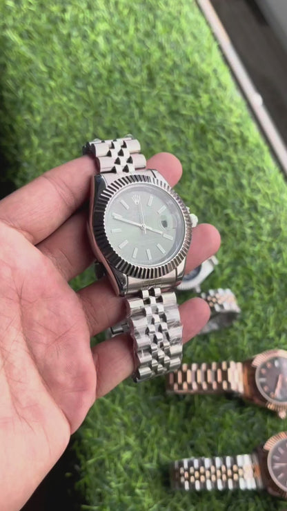 RLX Date-Time Luxury Watche - (Silver-Green)