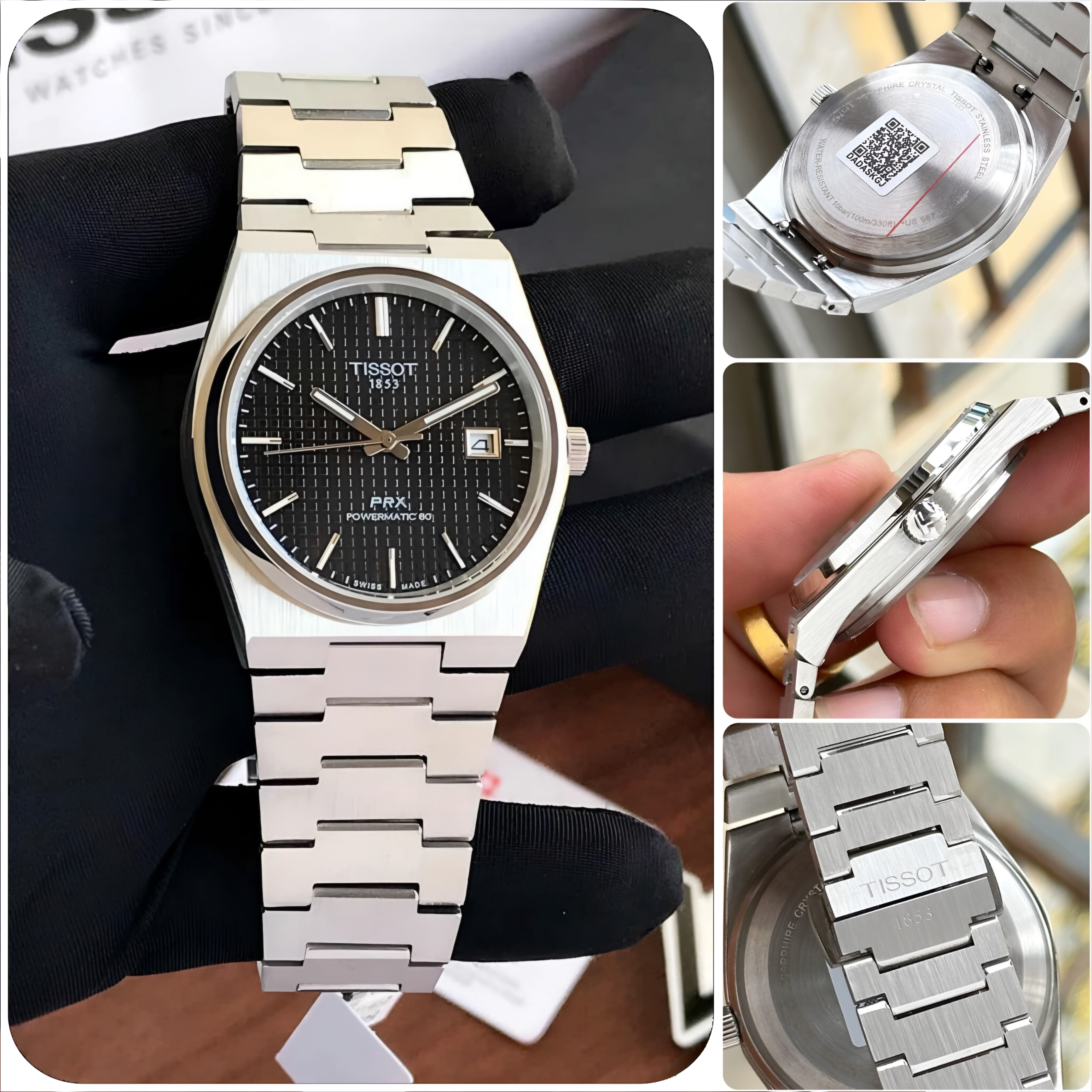 Tissot PRX Quartz Watch – Black Dial (40mm)
