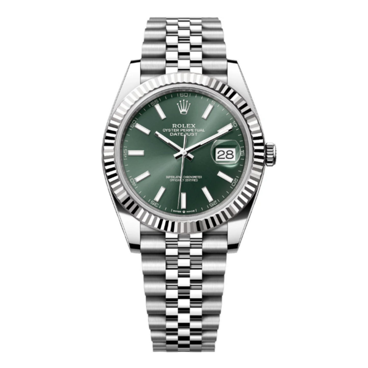 RLX Date-Time Luxury Watche - (Silver-Green)