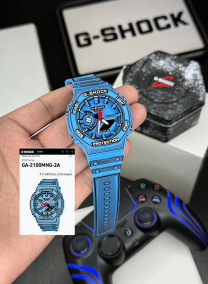 GShock-GA-2100MNG (Analog Digital Watch) - Blue