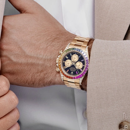 RLX Daytona Rainbow Watch | With OG Box | 1 Year Machine Warranty